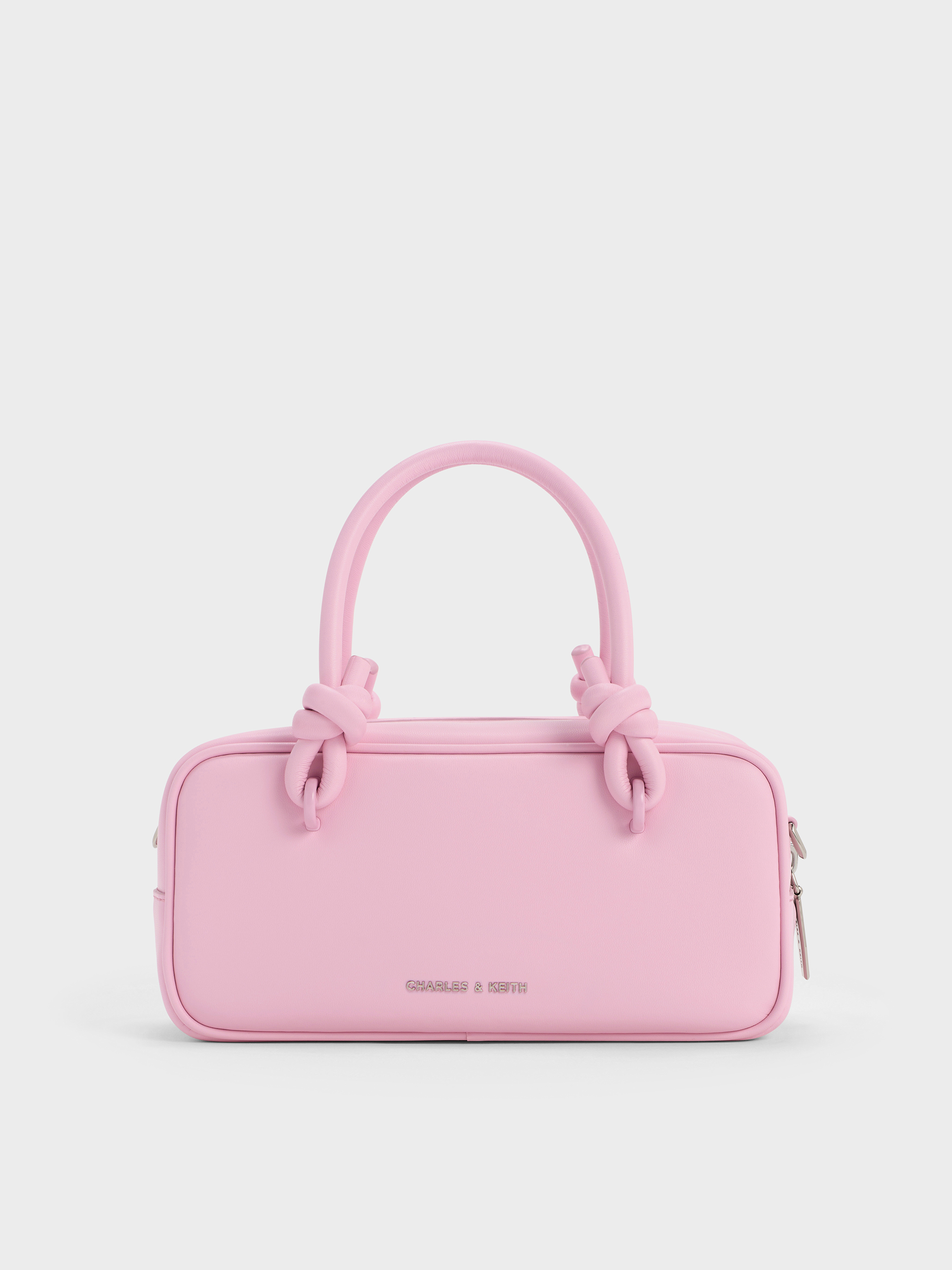 CHARLES & KEITH バッグ Bgm.Pk Sammie Knotted-Handle Boxy Bag - Bubble Gum Pink - CHARLES