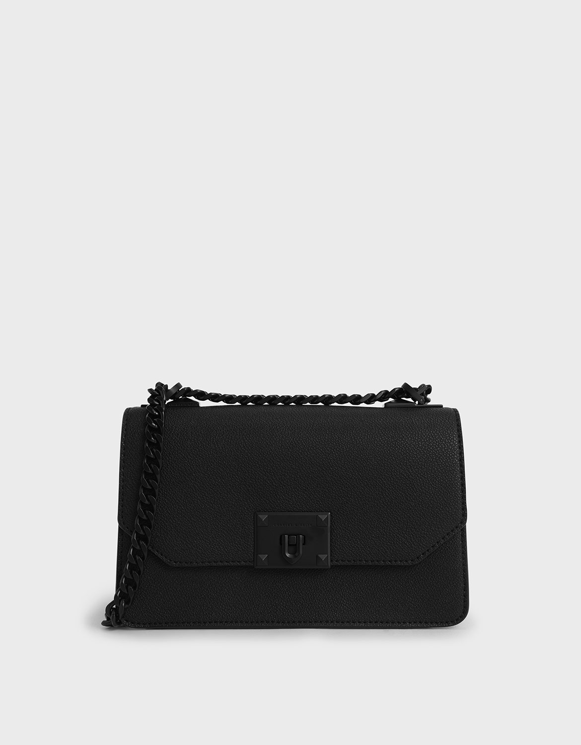 metallic push lock crossbody bolsa charles and keith