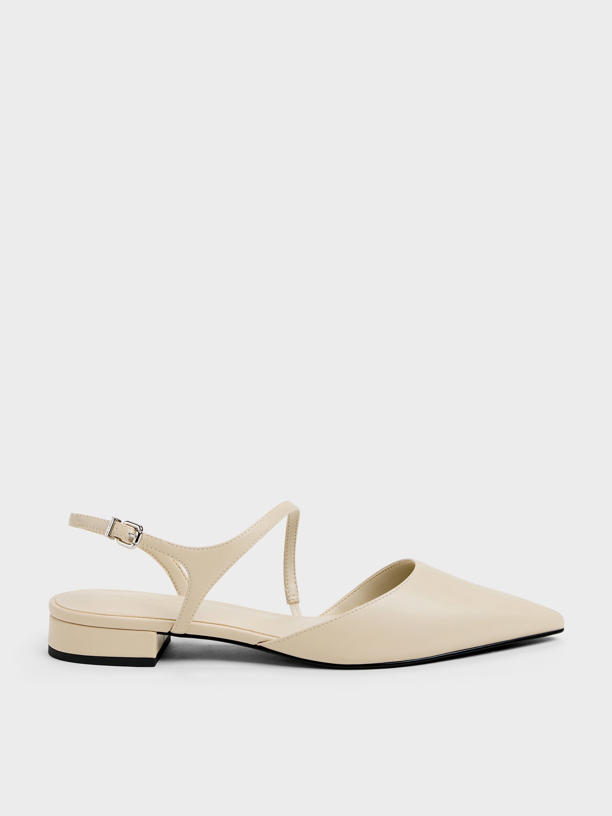 Chalk Cordelia Pointed Slingback Flats - Chalk - Shoes - CHARLES