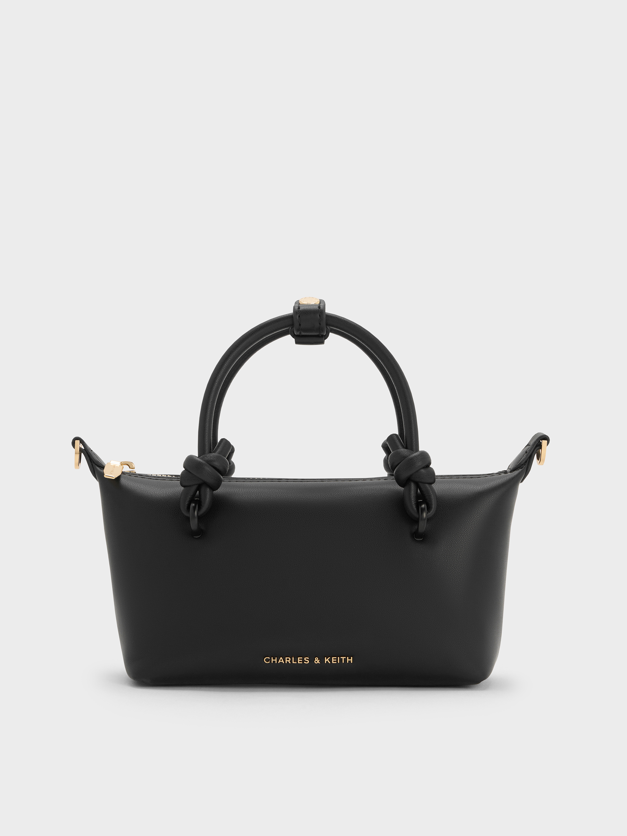 Black Sammie Knotted-Handle Tote Bag - Black - CHARLES & KEITH BE