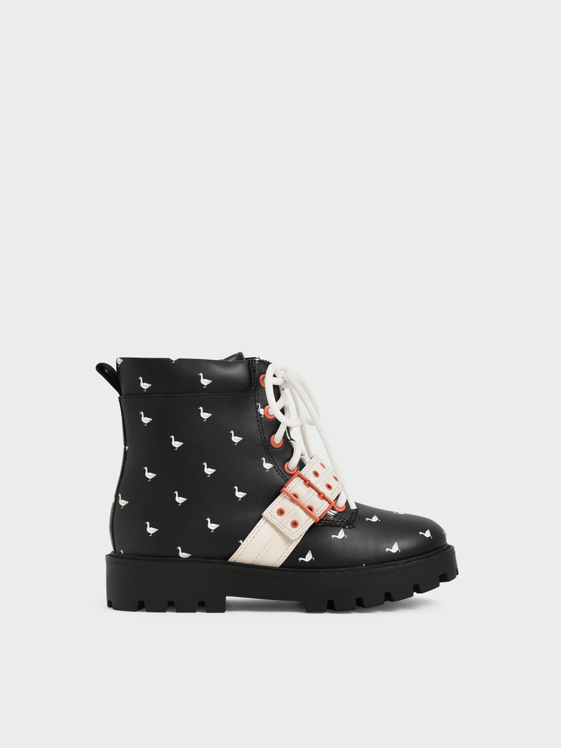 Girls' Printed Lace-Up Ankle Boots