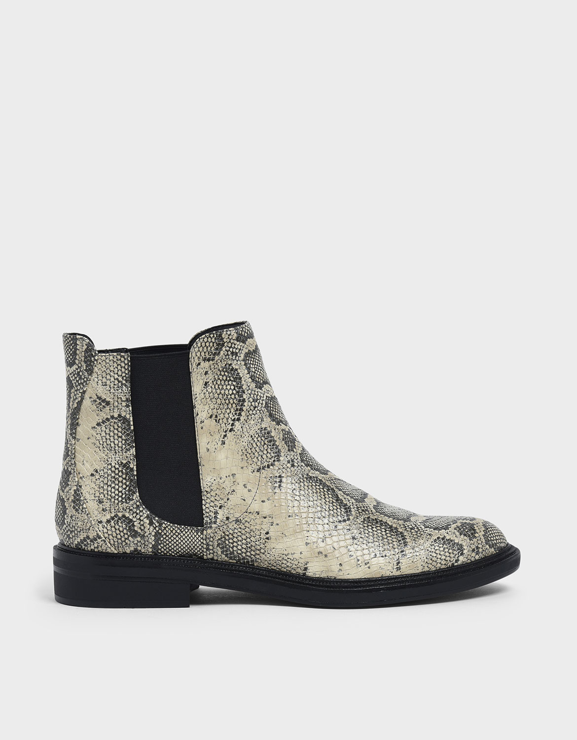 Snake Print Chelsea Boots