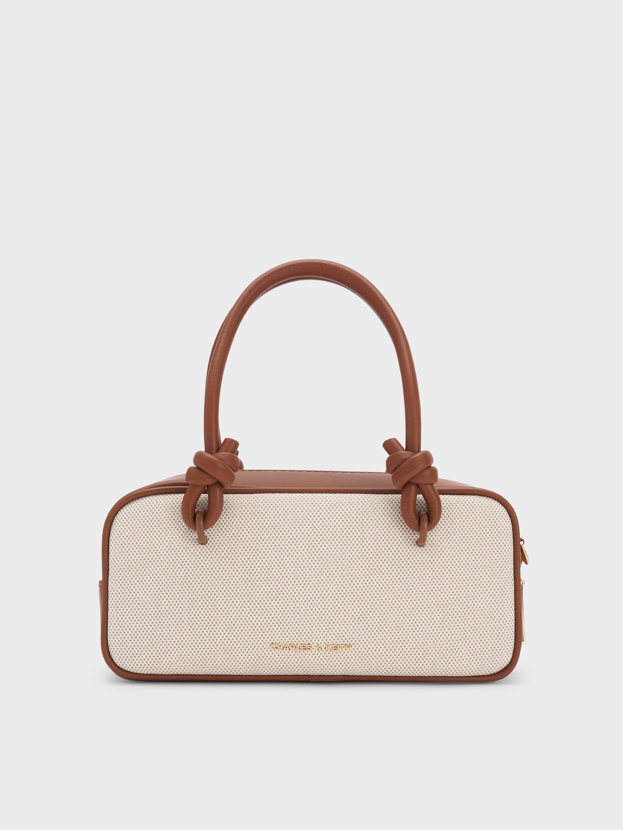 Taupe Sammie Canvas Knotted-Handle Boxy Bag - Taupe Canvas - Bags