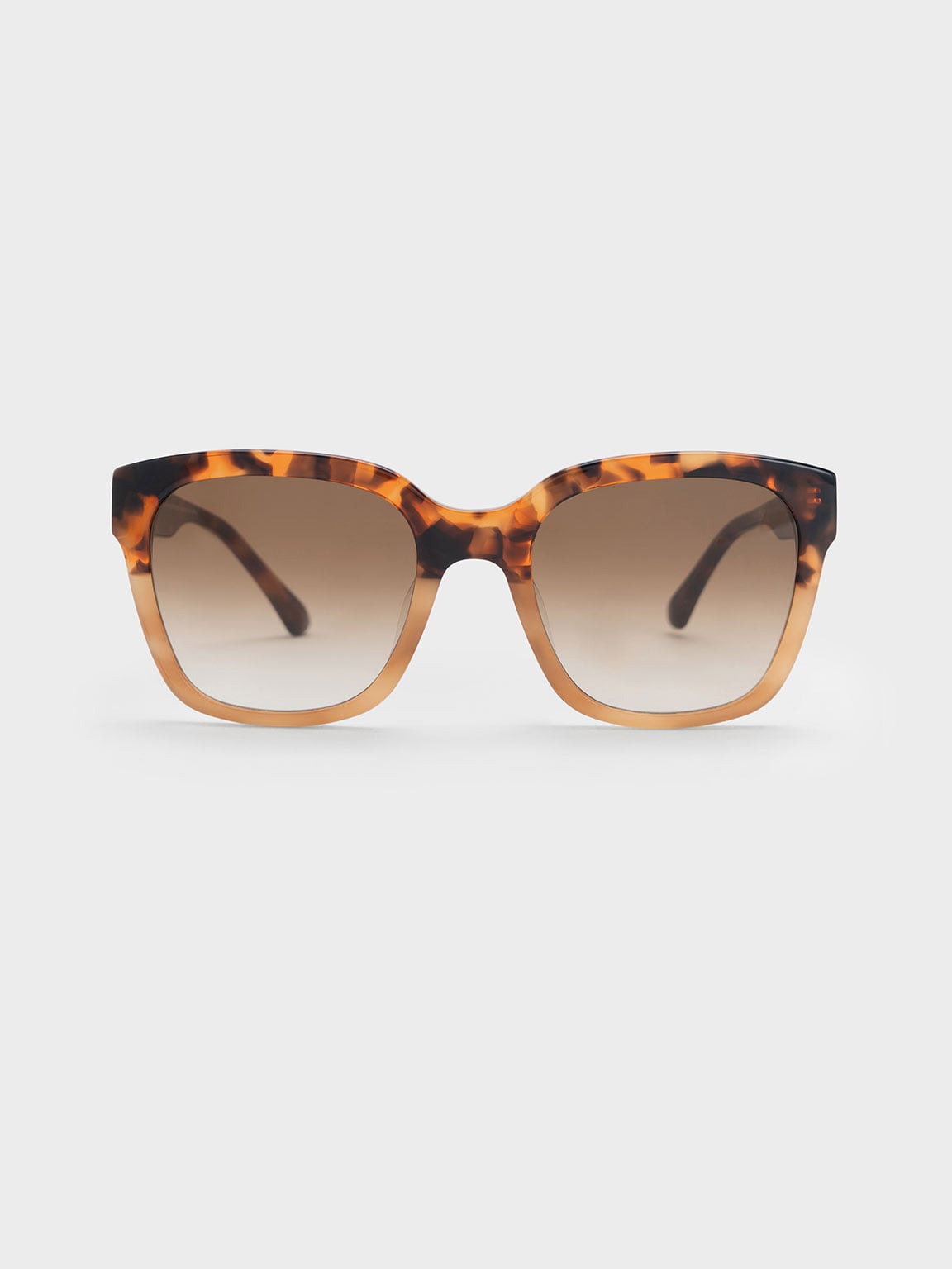 de soleil carrées en acétate recyclé écaille CHARLES & KEITH FR