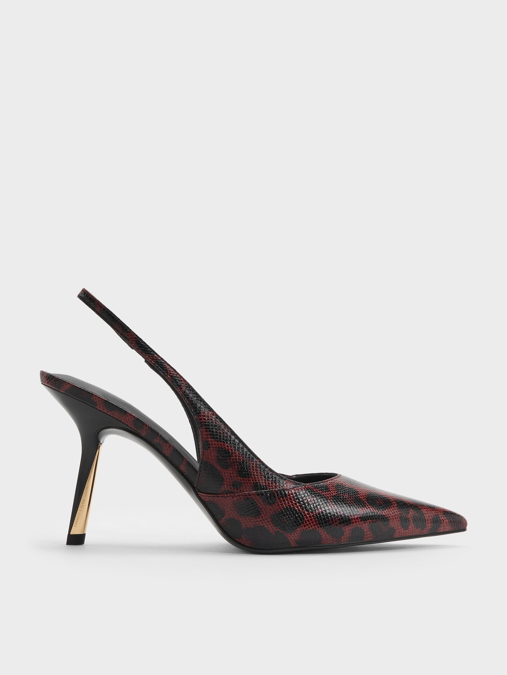 Animal Print Burgundy Taylen Leopard-Print Slingback Pumps