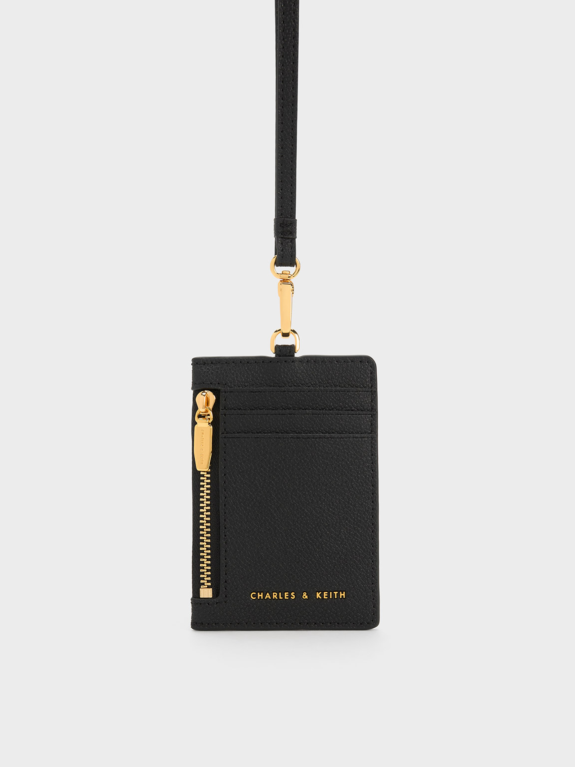 Black Twilia Side-Zip Card Holder - Black - Wallets - CHARLES