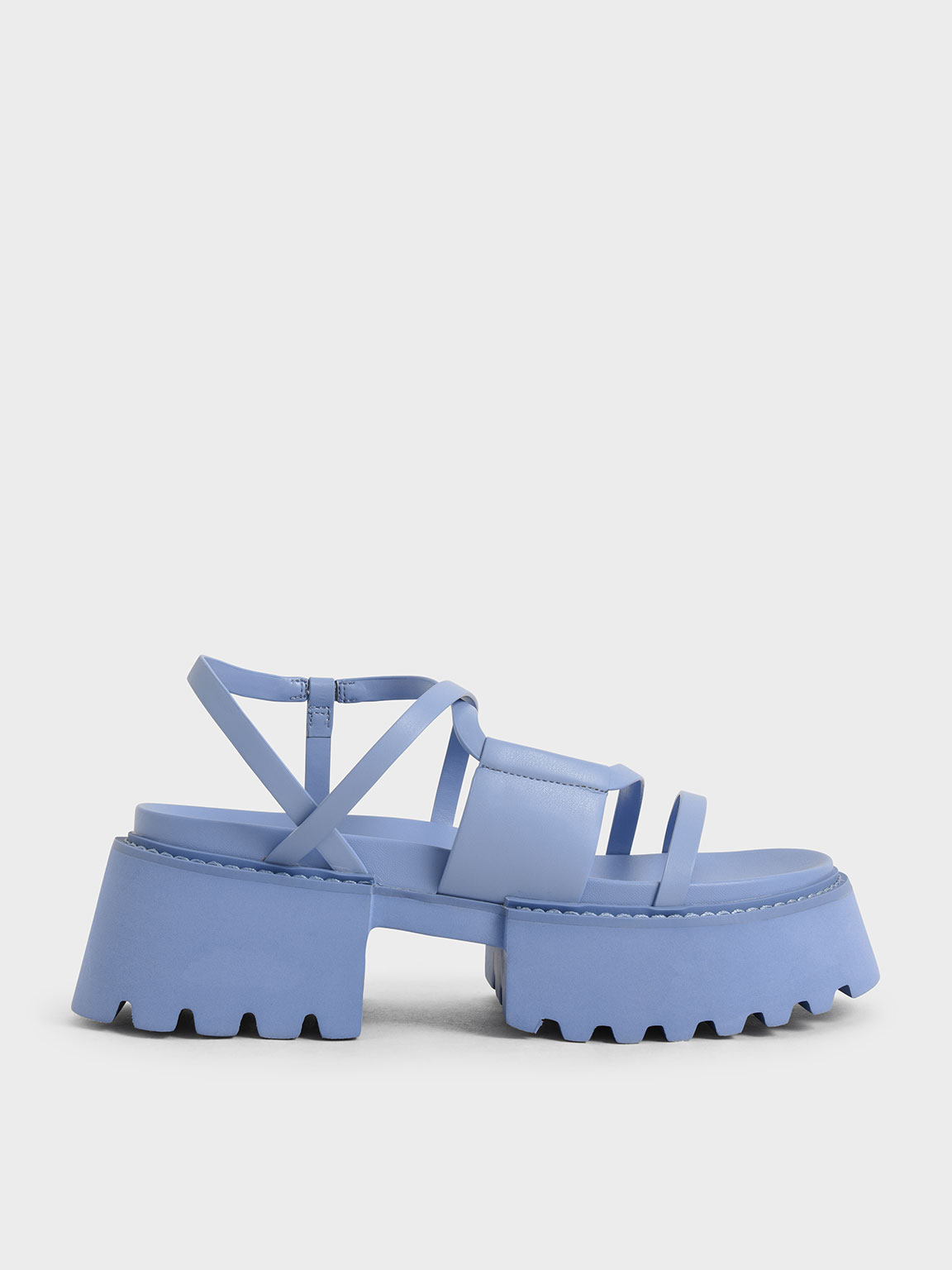 strappy platform sandals black