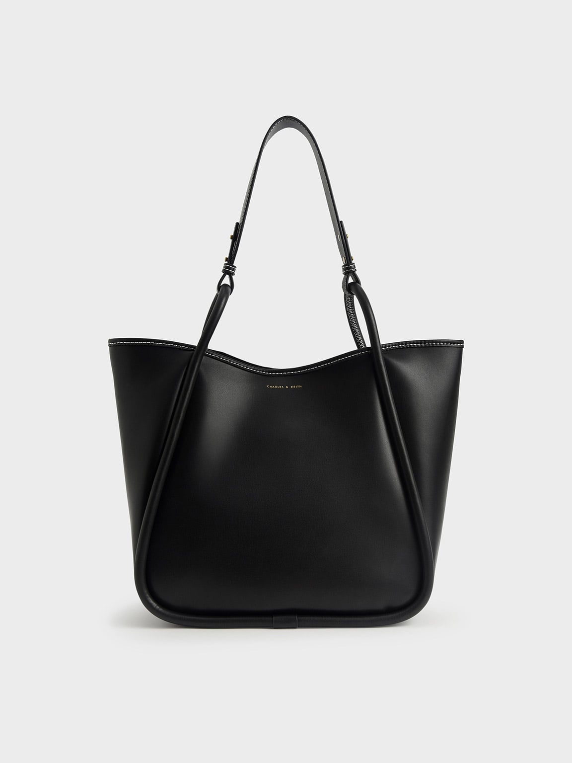 Black Lyla Tubular Slouchy Tote Bag CHARLES KEITH