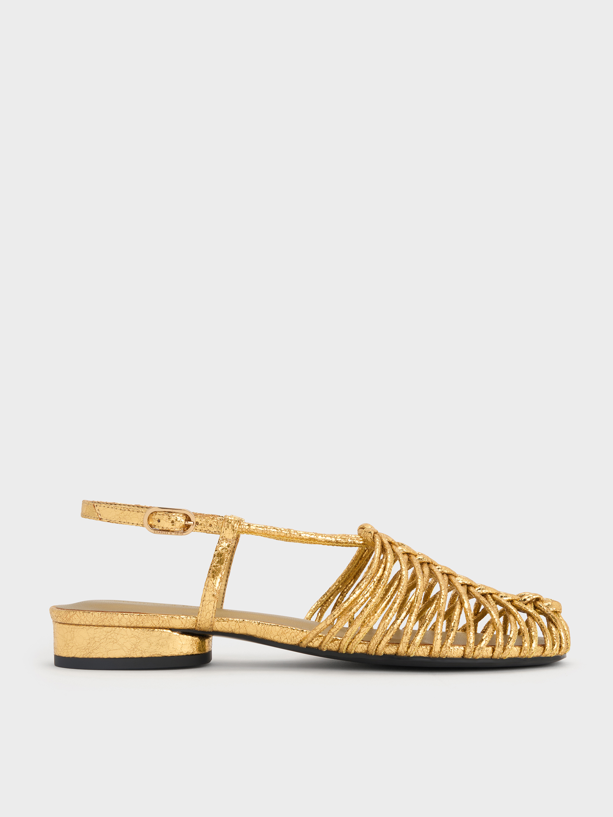 Charles & Keith - Sandales métallisées à bride arrière tissées Linnea - Charles & Keith - Modalova