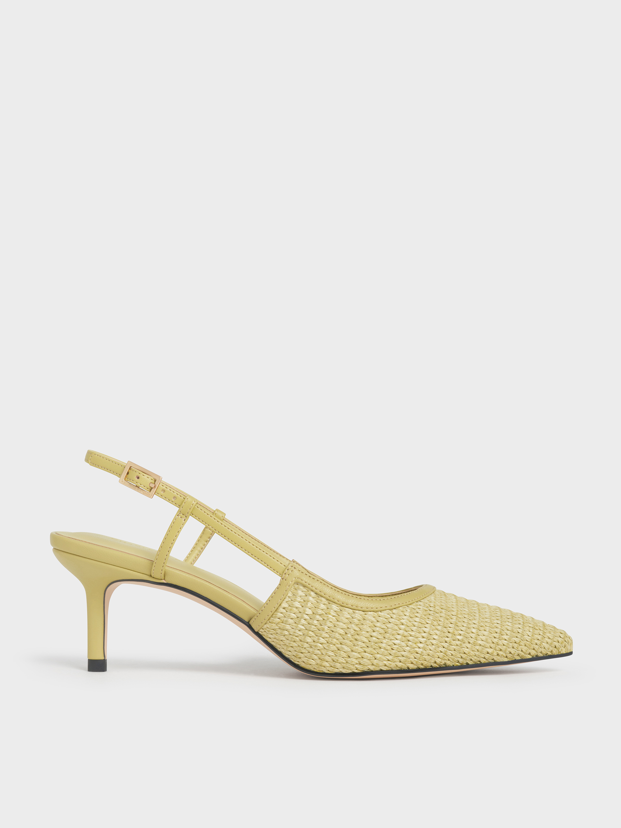 Raffia slingback-pumps met spitse neus - CHARLES & KEITH NL