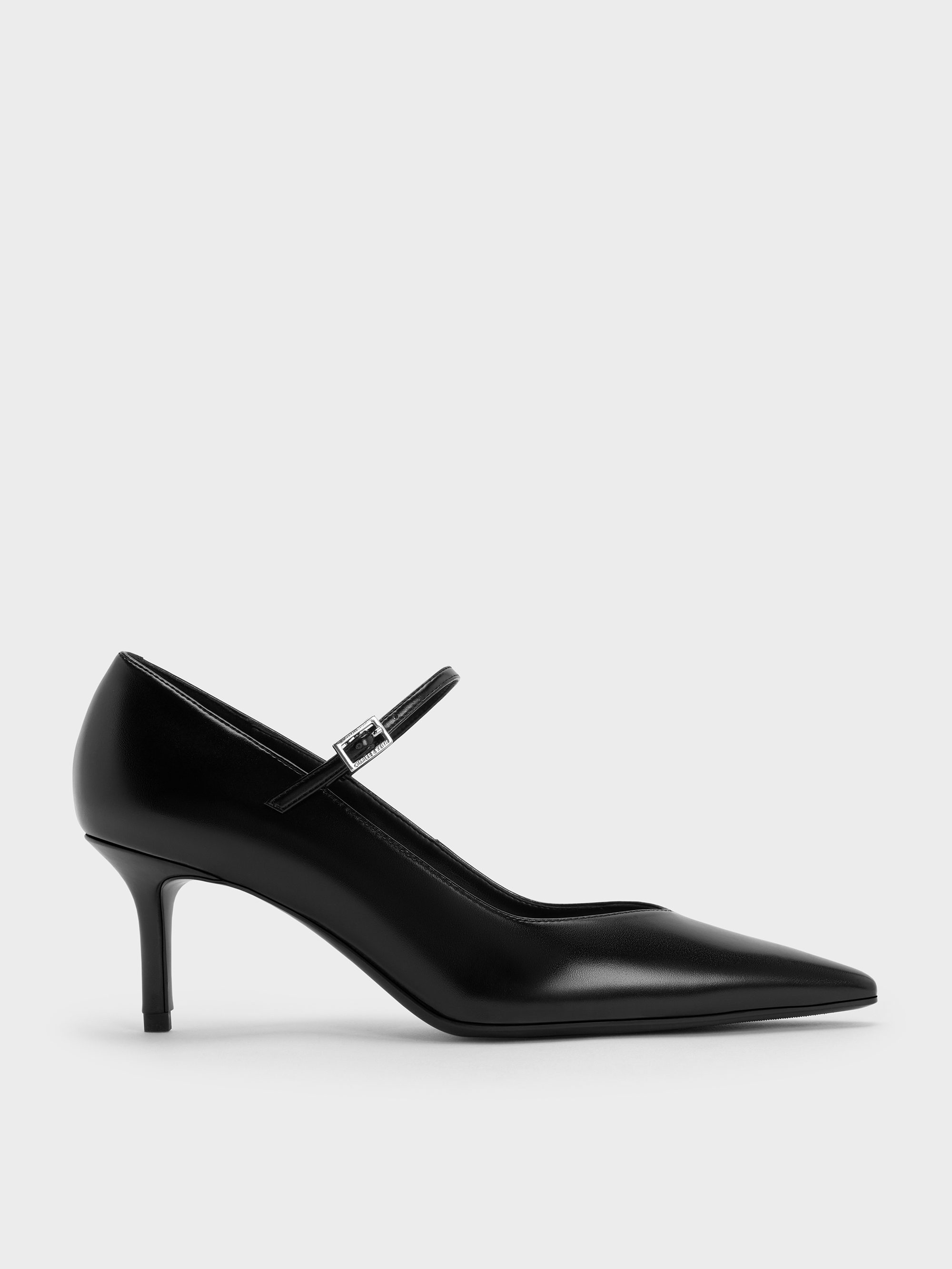 Escarpins Mary Jane à bout pointu et talon aiguille noirs | CHARLES & KEITH