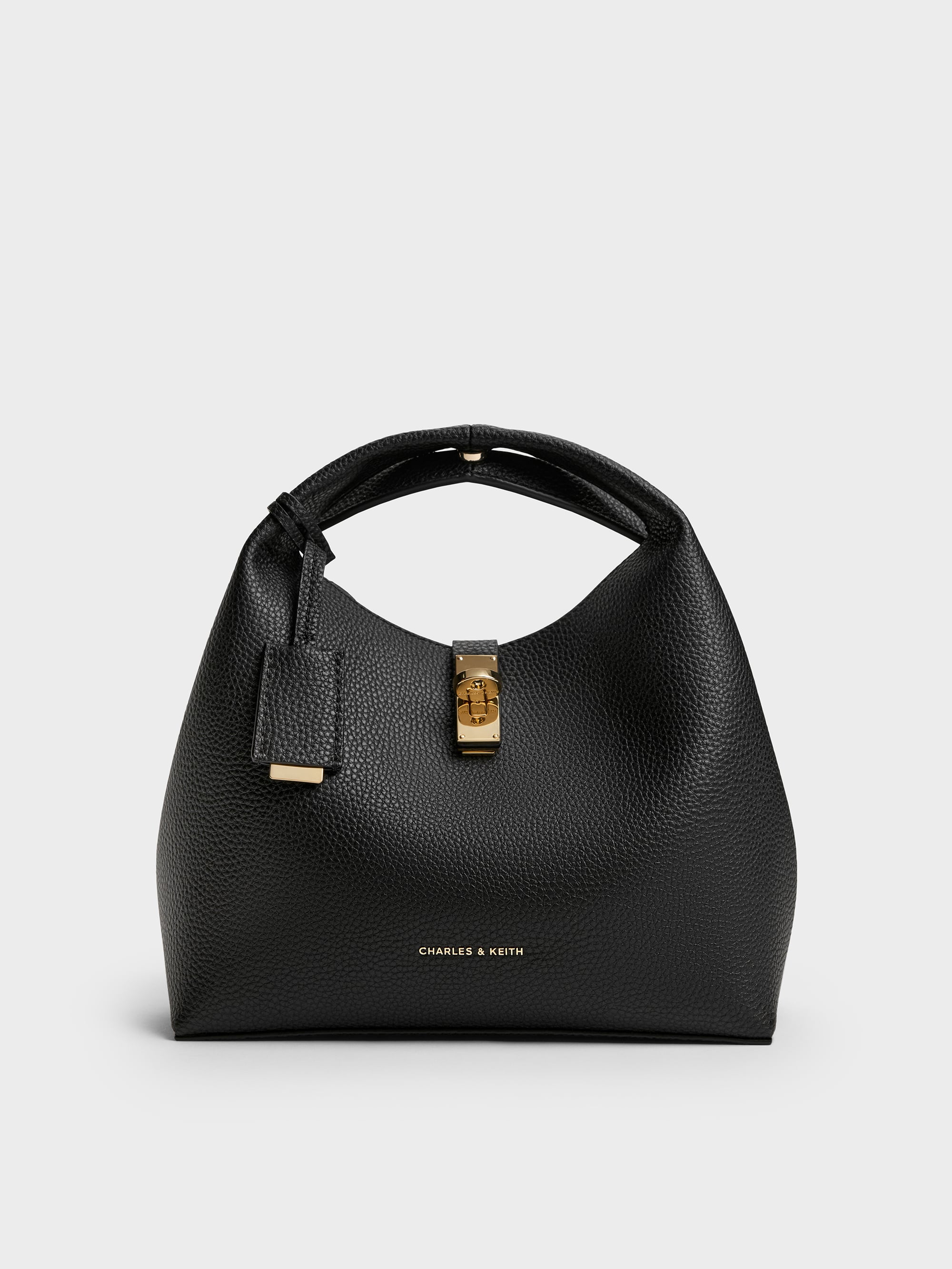 〈新品〉 CHARLES & KEITH チャンス バケットバッグ ブラック Black Chance Turn-Lock Bucket Bag - Black - Bags - CHARLES & KEITH NL