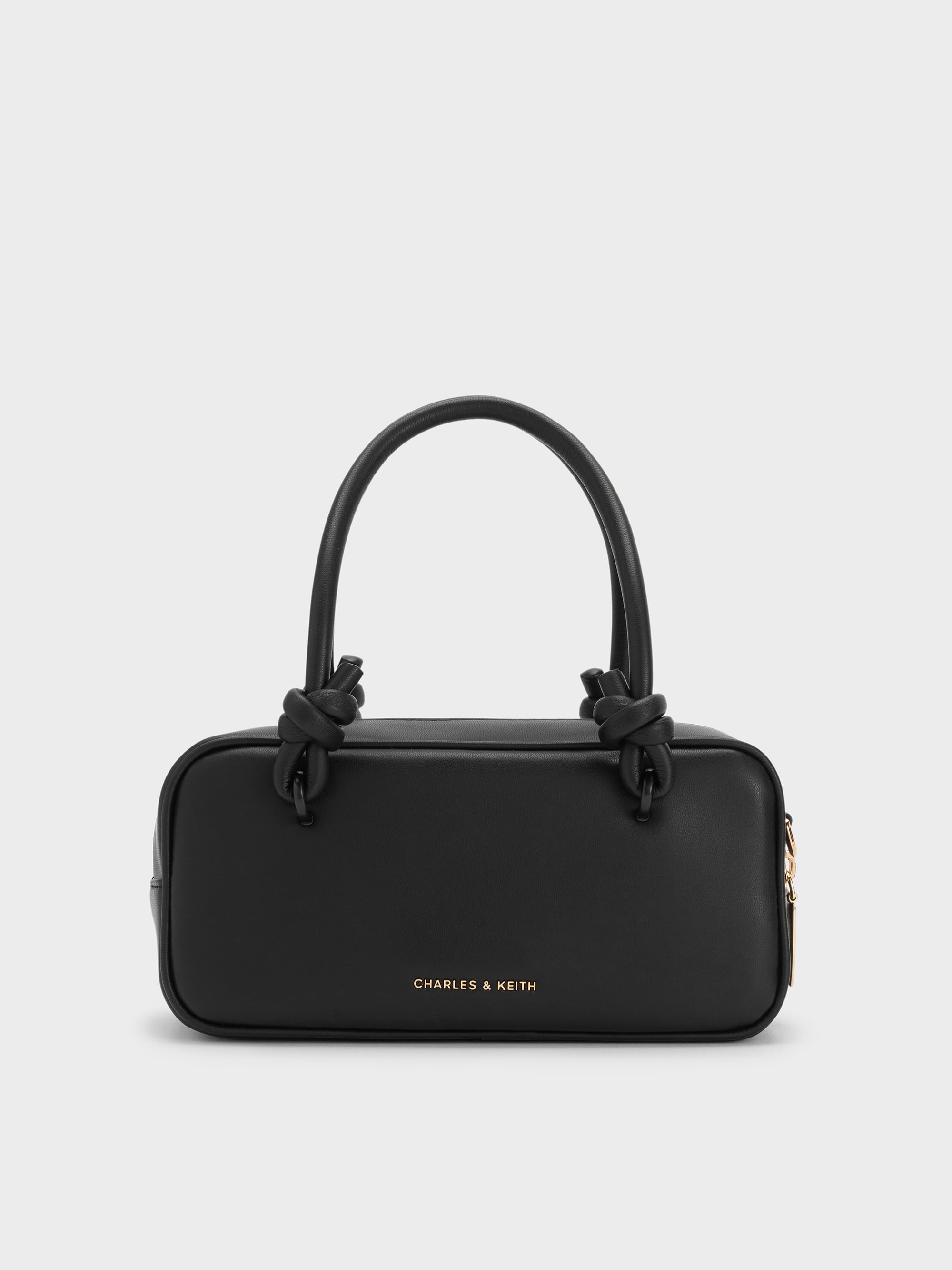 Black Sammie Knotted-Handle Boxy Bag - Black - CHARLES & KEITH PT
