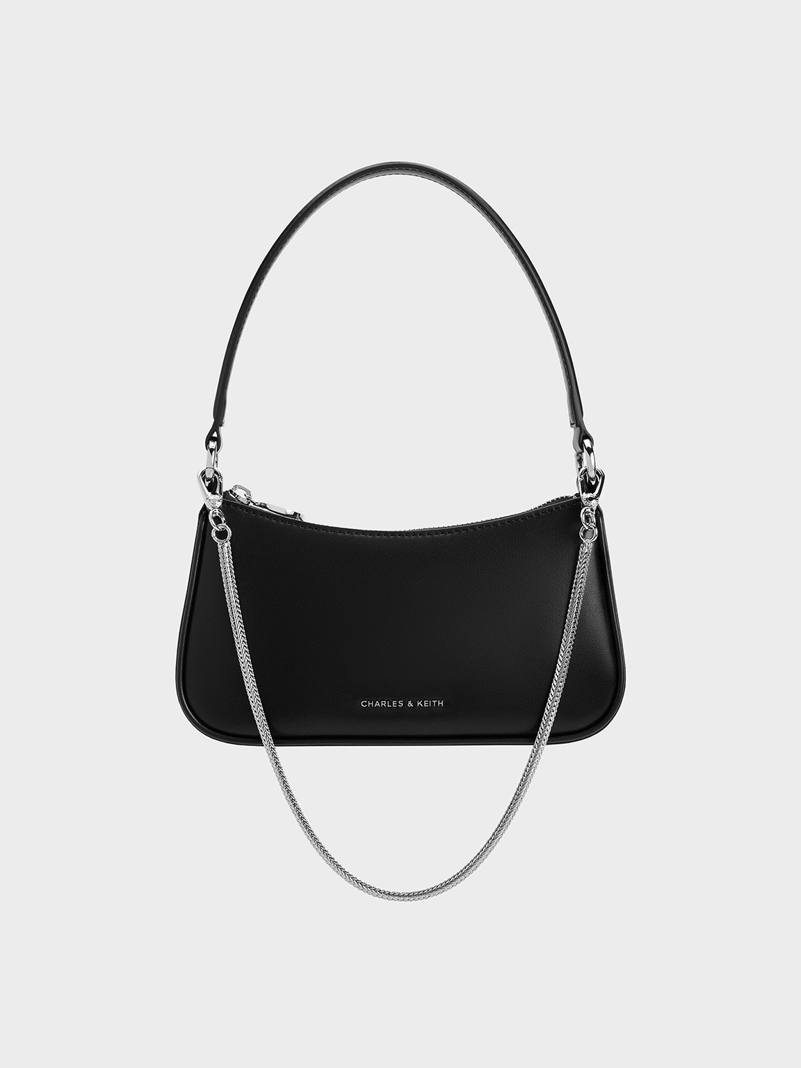 Noir Elspeth Curved Shoulder Bag - Noir - Bags - CHARLES & KEITH IT